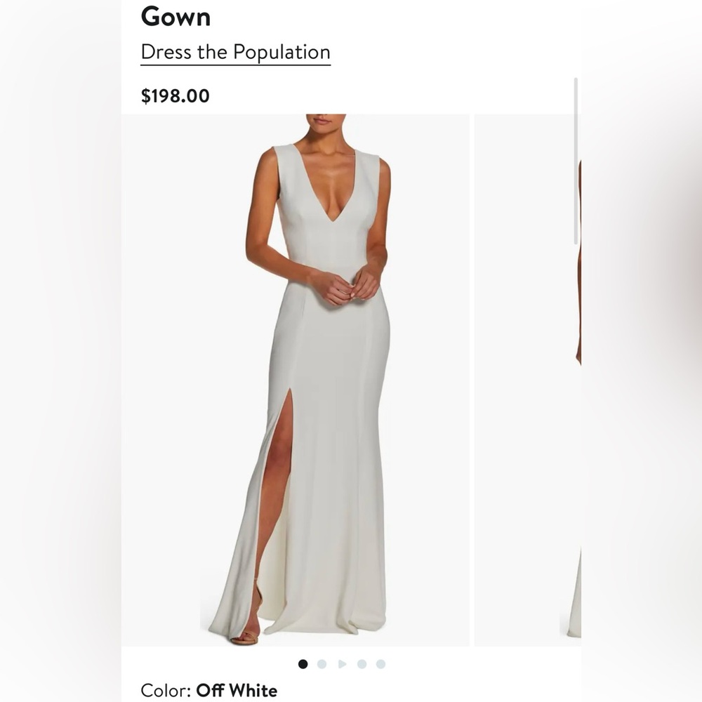 Dress the population, Sandra plunge crêpe trumpet gown